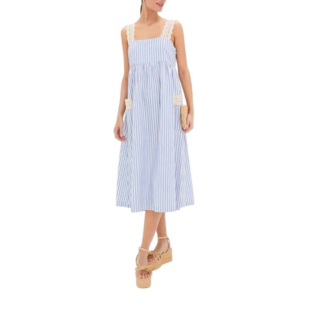 Tuckernuck Pomander Place Blue Stripe Harbour Dress sz Extra Large